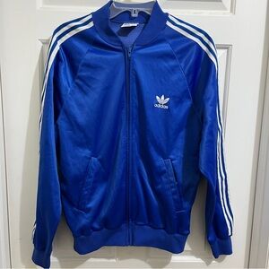 Vtg 1980s ADIDAS ATP KEYROLAN TRACK JACKET Men M USA Trefoil 3 Stripe Royal Blue